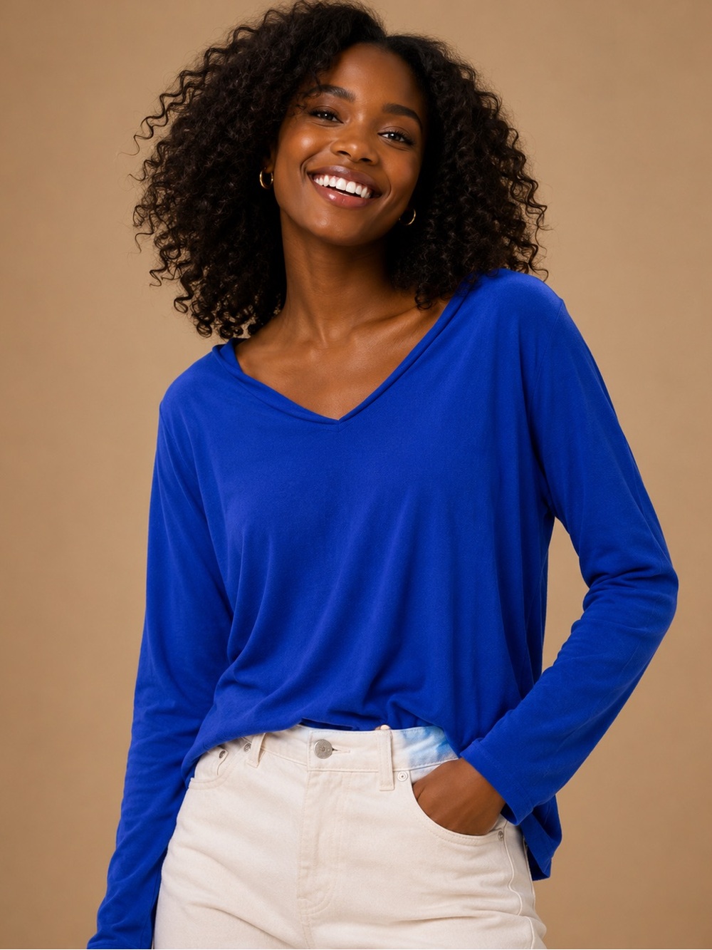White Stag Cobalt Blue V-Neck Long Sleeve Sweater XXL 20